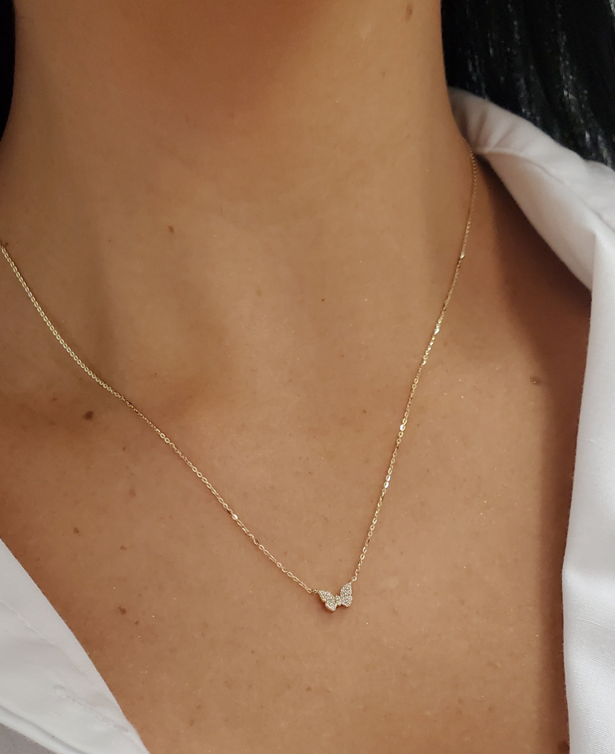 Mini Diamond Butterfly Necklace