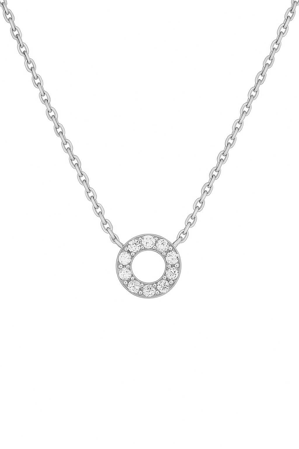 Diamond Pave Open Circle Necklace