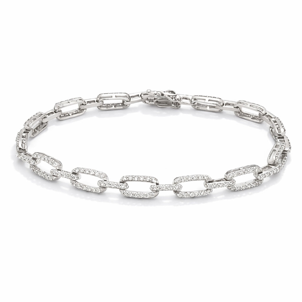 Golden Glamour 14K Gold Diamond Pave Paperclip Link Bracelet
