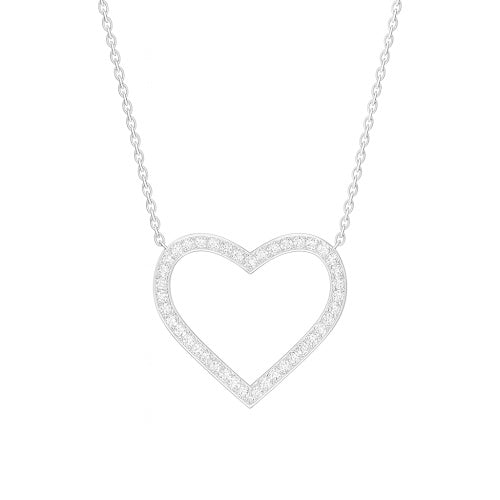 Dainty Diamond Open Heart Necklace