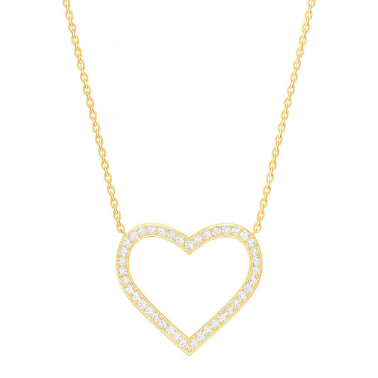 Dainty Diamond Open Heart Necklace