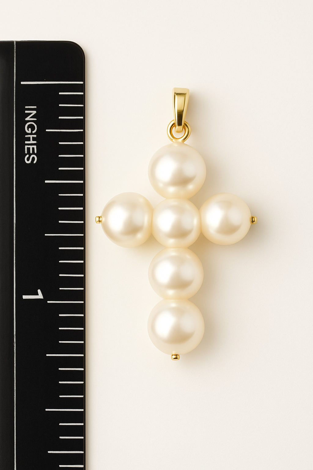 Large Fresh Water Pearl 5-6mm Cross on Wire