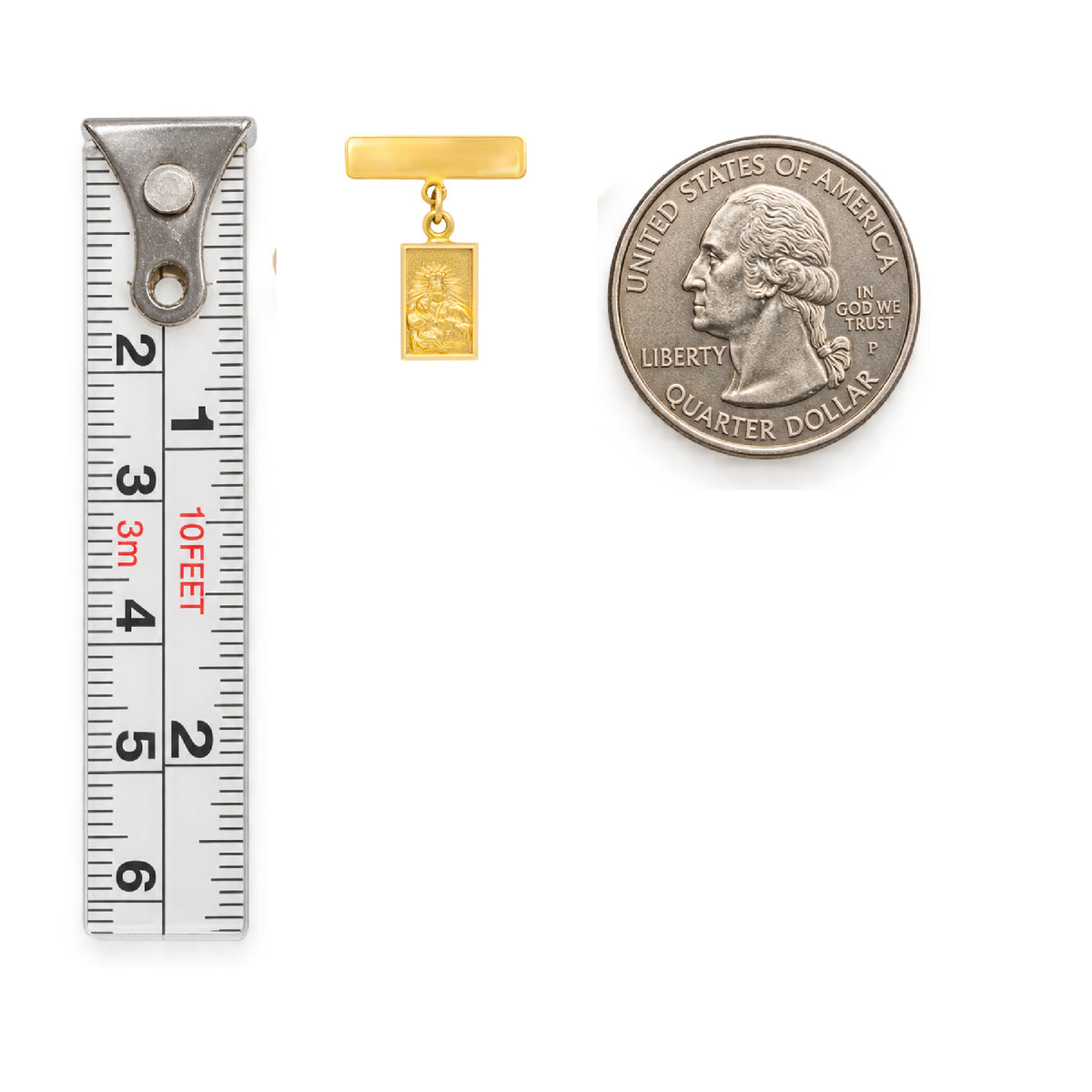 Scapular Medal Engravable Plate Baby Pin