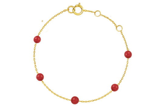 Station Color Stone Bead Bracelet 3mm