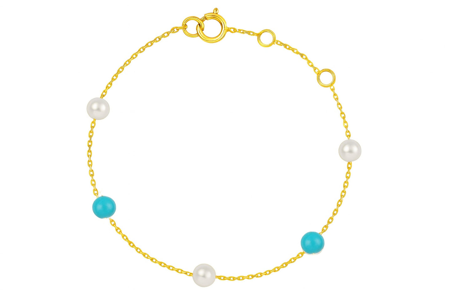 Station Color Stone Bead Bracelet 3mm