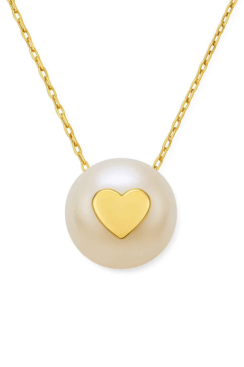 Single Pearl Necklace with Flower or Heart Motif Center