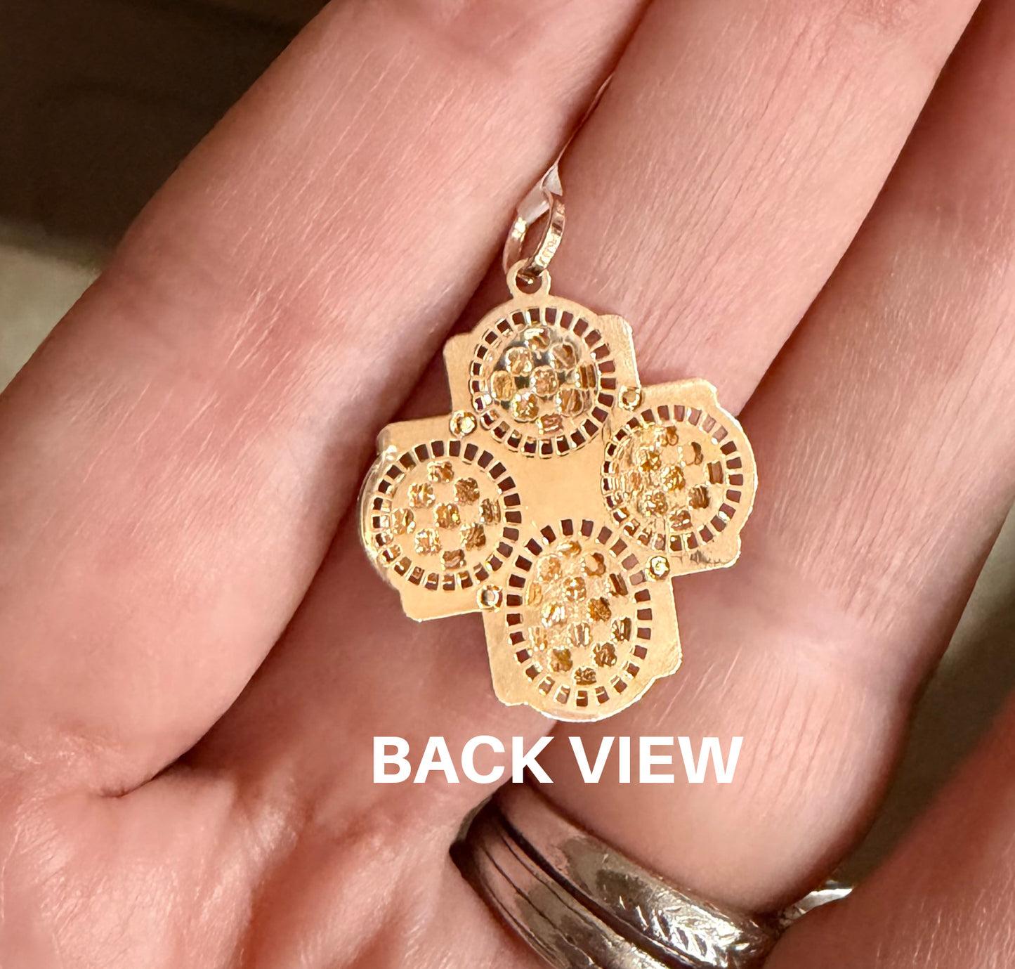 Diamond Four-Way Patron Saint Cross Pendant
