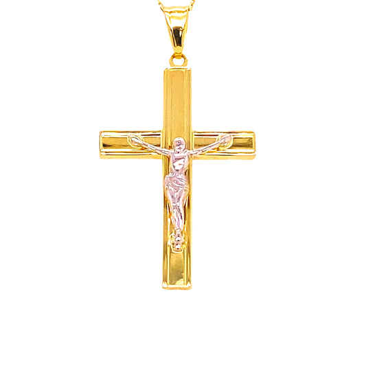 Large Two-Tone Crucifix Cross with Jesus Christ