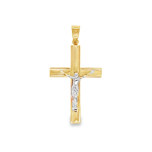 Large Two-Tone Crucifix Cross with Jesus Christ