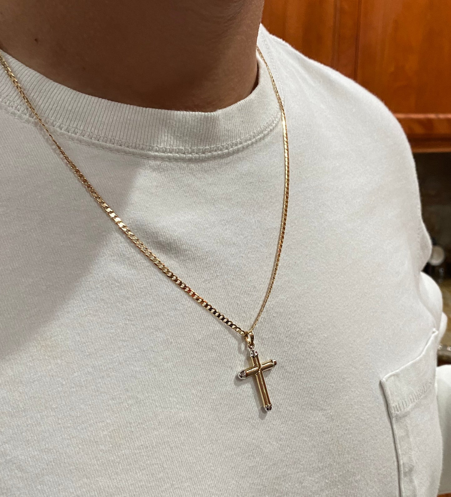Two-Tone Tube Design Cross for Men