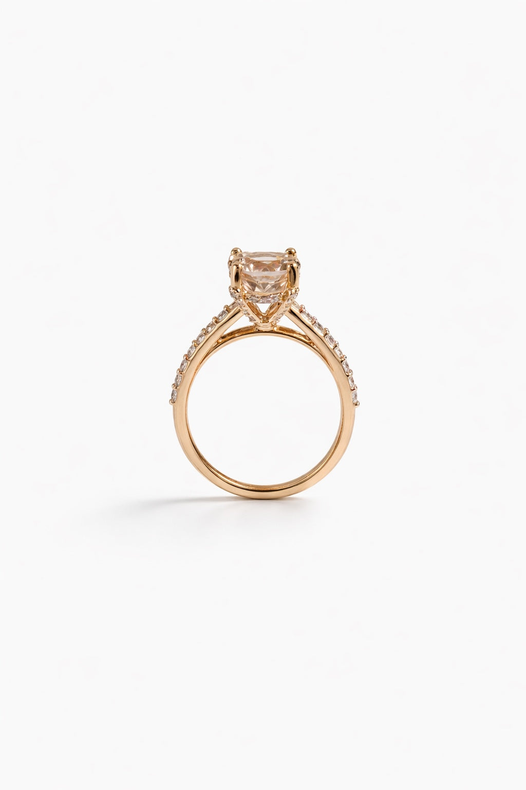 18K Rose Gold Morganite & Diamond Engagement Ring