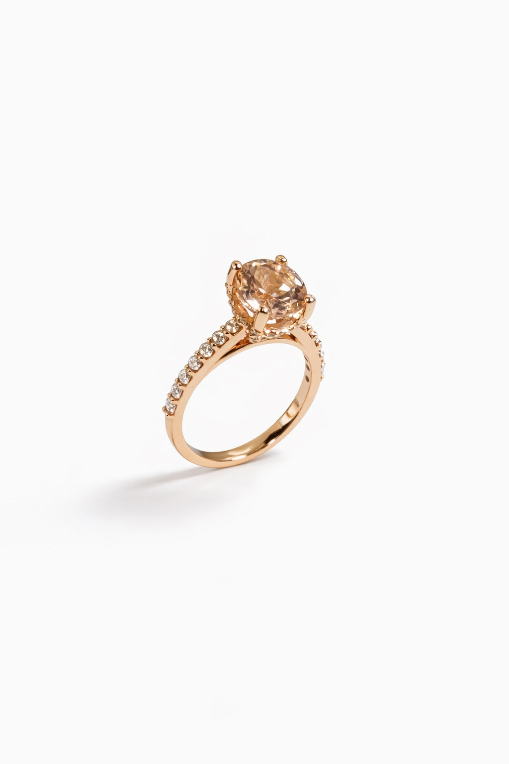 18K Rose Gold Morganite & Diamond Engagement Ring