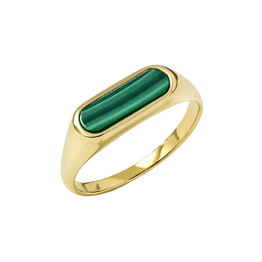 Malachite or Mother of Pearl Signet Ring