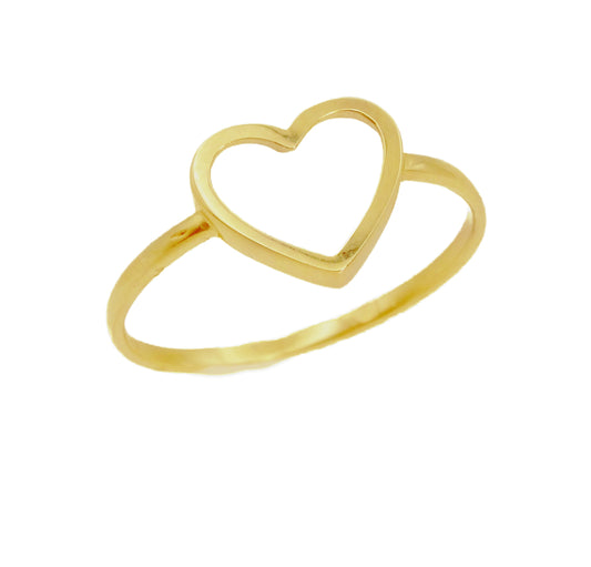 Open Heart Sillouette Ring 14k Gold