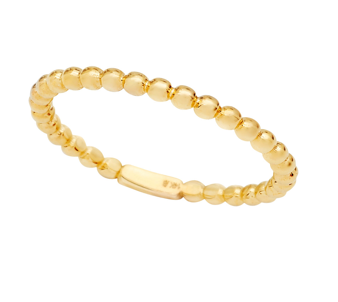 Beaded Plain Gold Ring