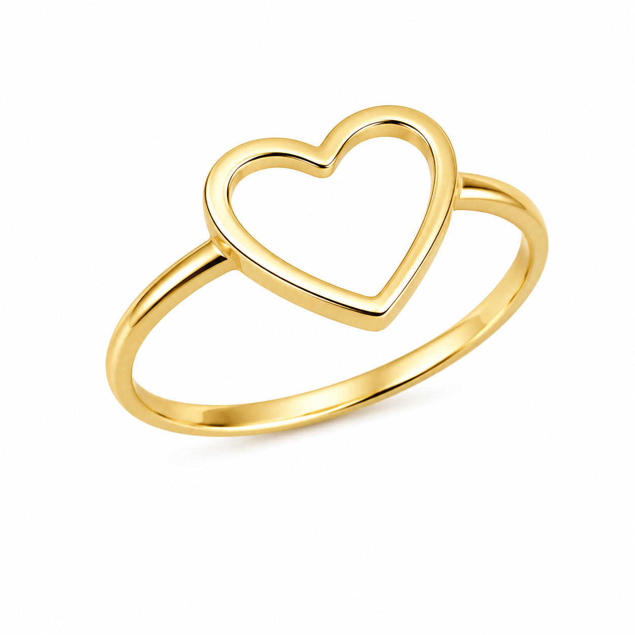 Open Heart Sillouette Ring