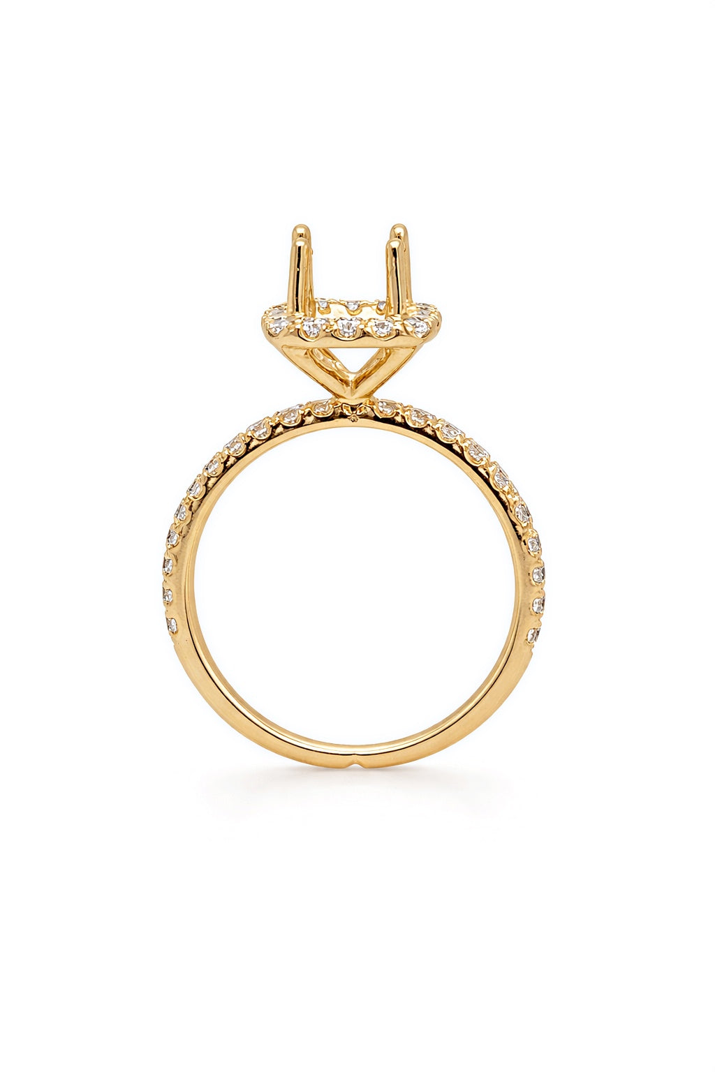 Signature Square Halo Diamond Engagement Ring Setting