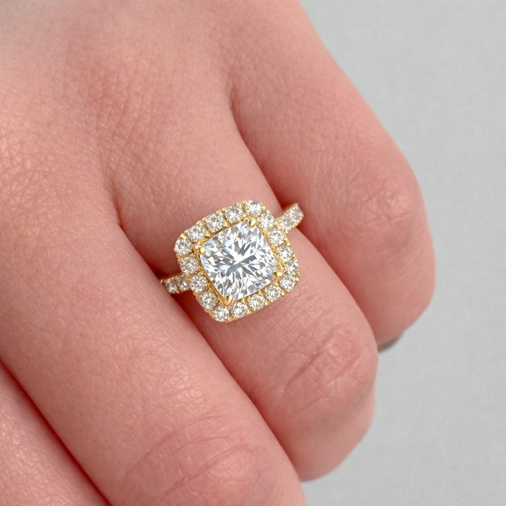 Signature Square Halo Diamond Engagement Ring Setting