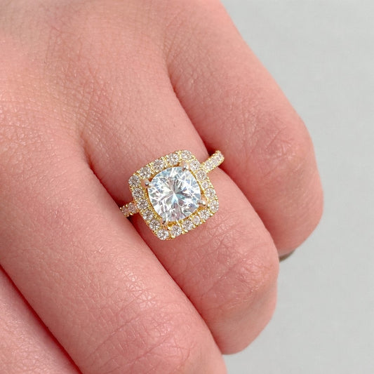 Signature Square Halo Diamond Engagement Ring Setting