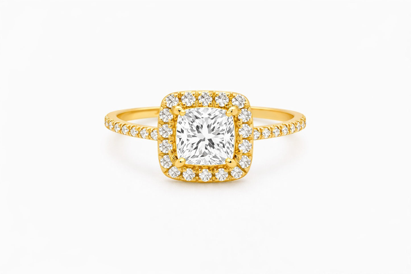 Signature Square Halo Diamond Engagement Ring Setting