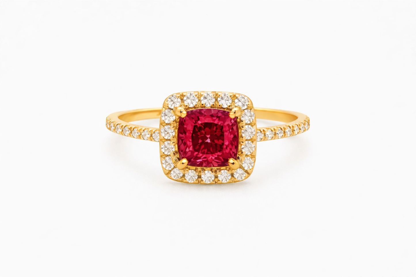 Signature Square Halo Diamond Engagement Ring Setting