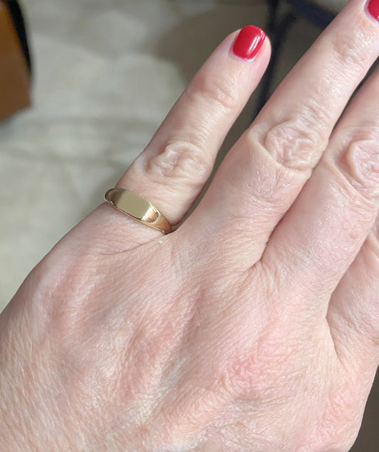 Petite Rectangular Engravable Signet Pinky Ring