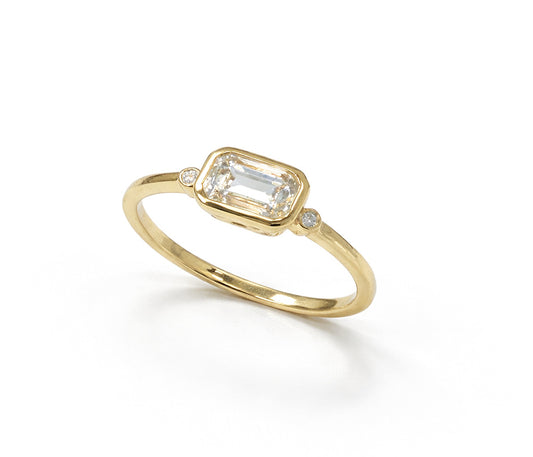 Lab Grown Diamond Emerald Cut Ring 1.06 CTW