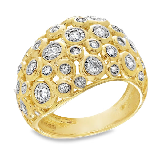 Cobble Stone Large Dome Diamond Ring