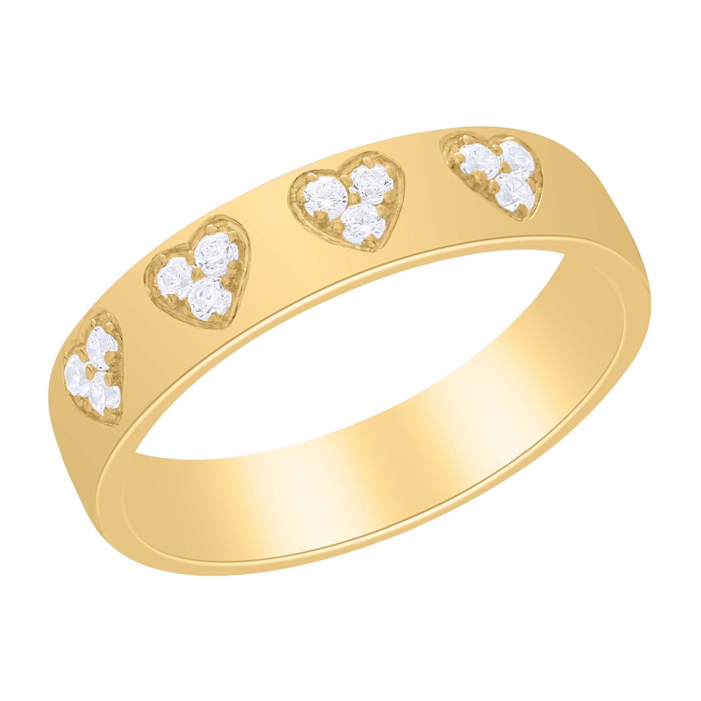 Diamond Pave Hearts Ring