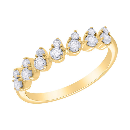 Diamond Illusion Pear-Shape Cluster Band Ring