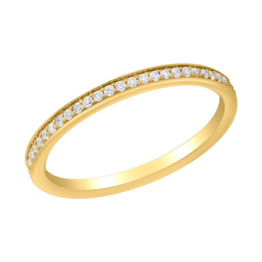 Thin Channel Pave Diamond Band