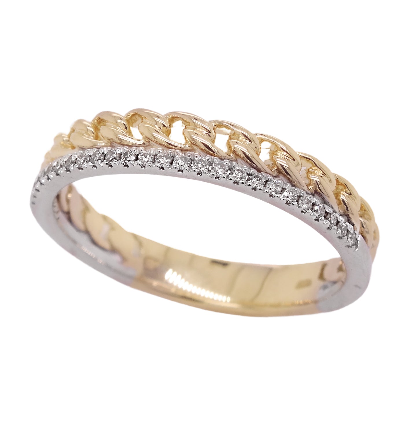 Diamond two-tone ring