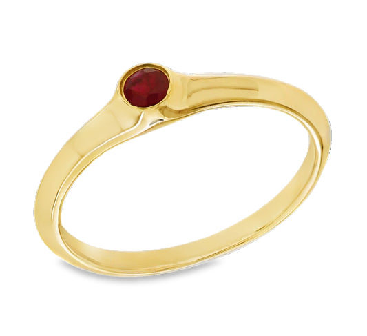 Single Bezel Color Stone Dainty Ring