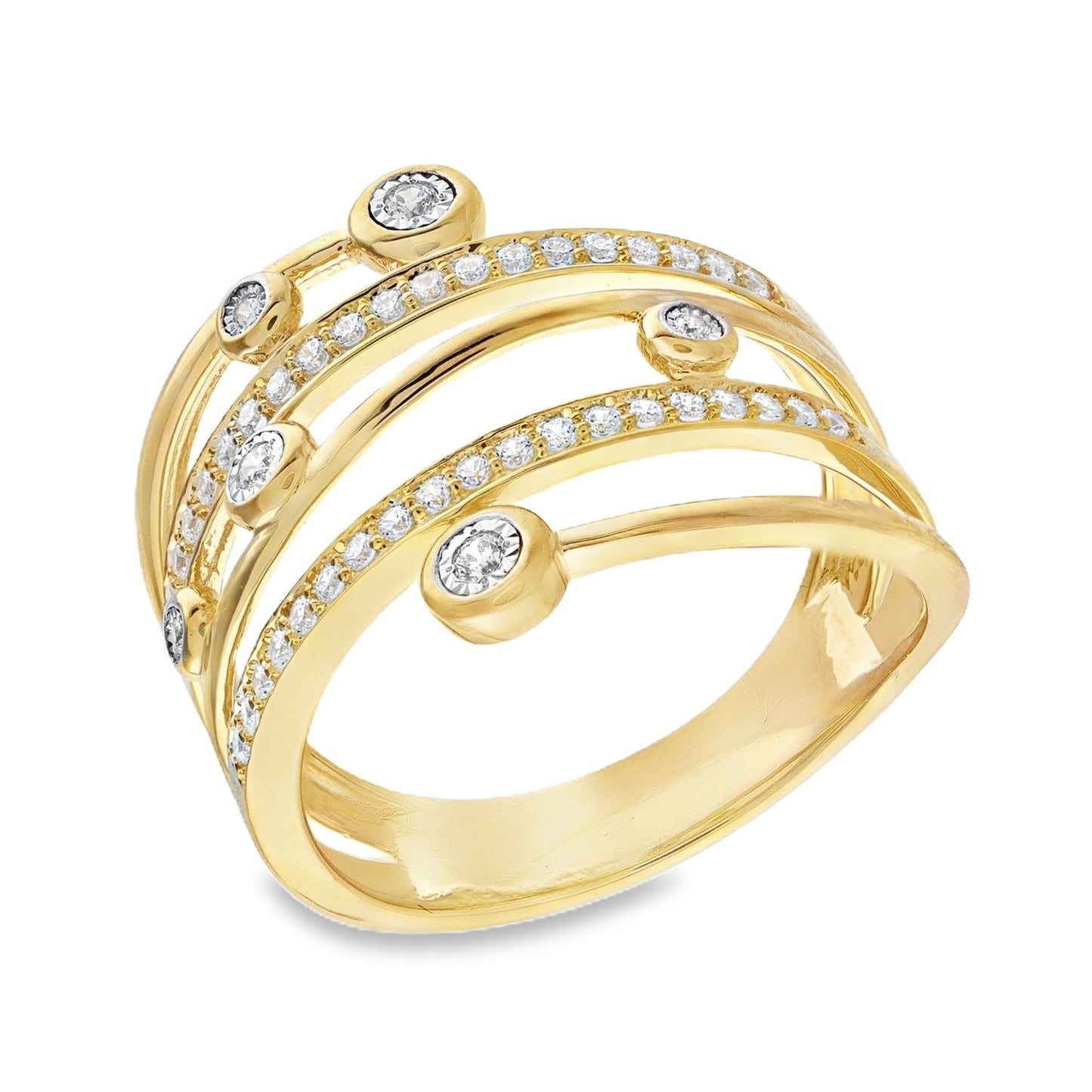 Diamond Swirl Statement Ring