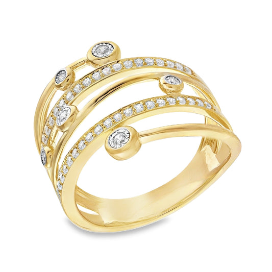 Diamond Swirl Statement Ring