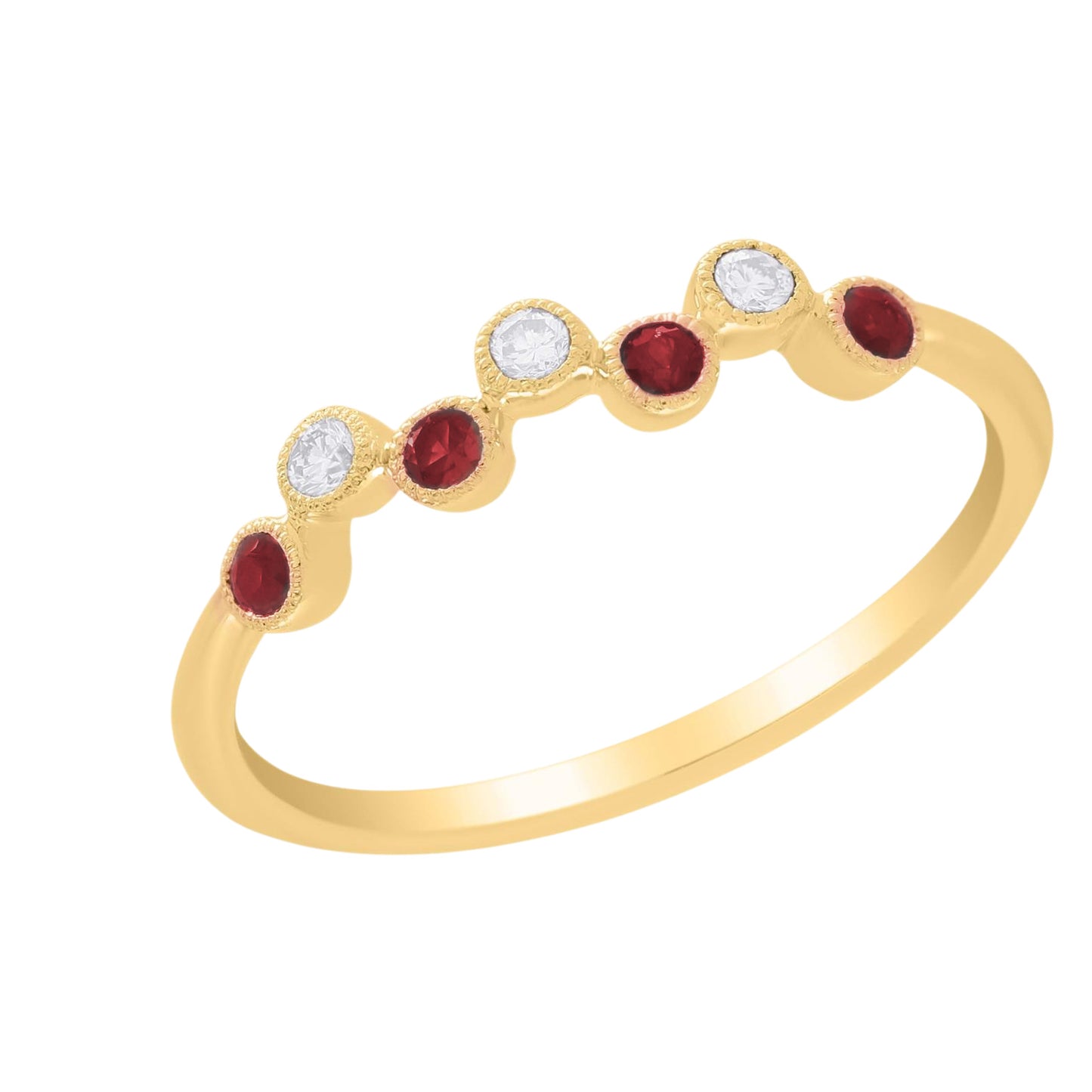 14K Gold Color Stone and Diamond Ring