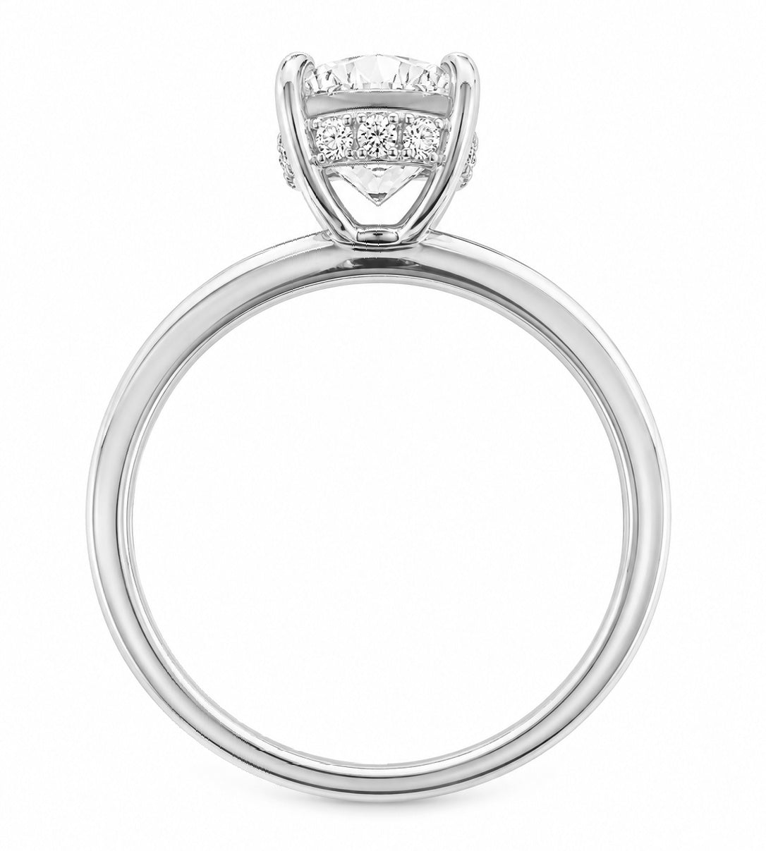 14K White Gold  0.98 CT Lab Grown Round Diamond Solitaire Engagement Ring