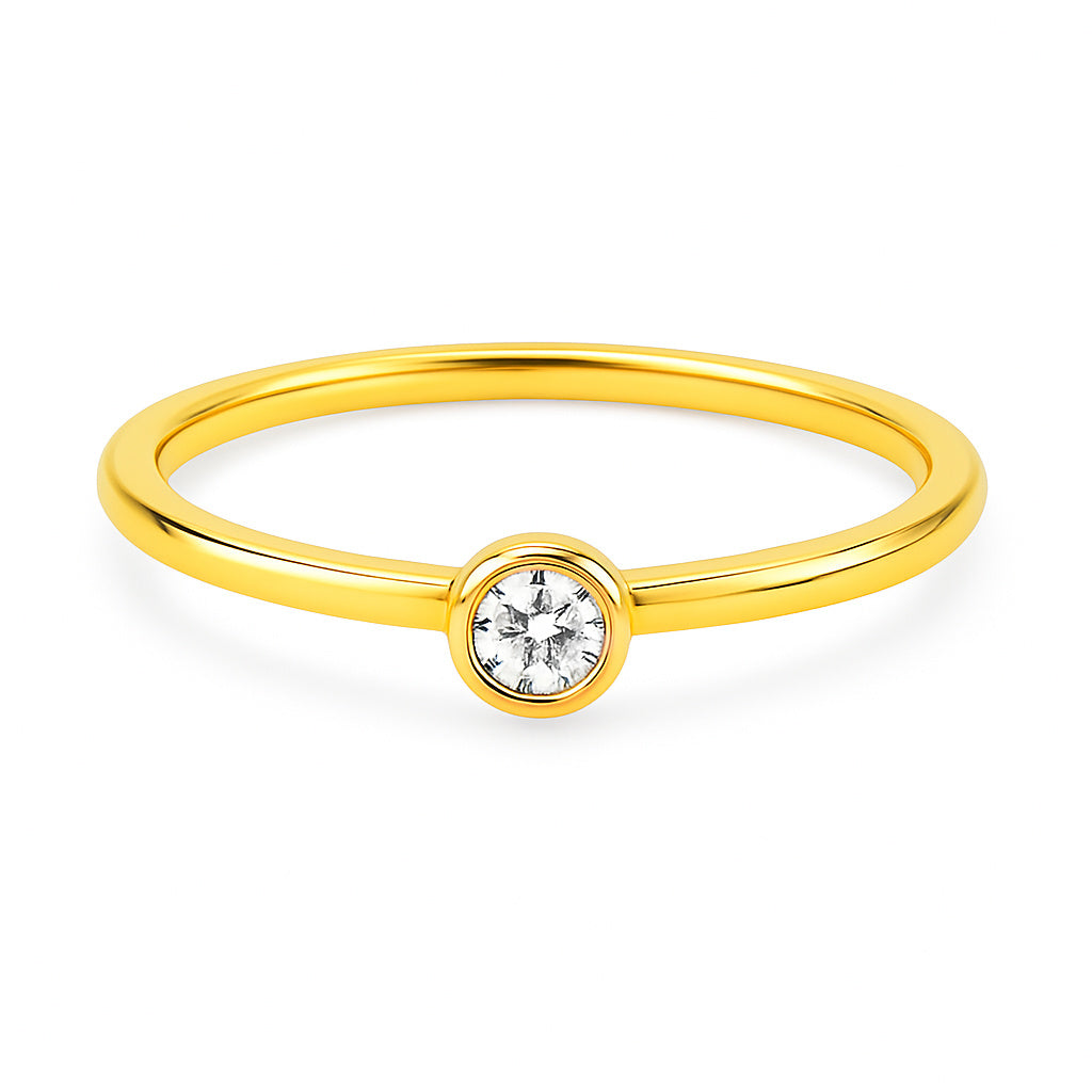 Mini Diamond Bezel Pinky Ring