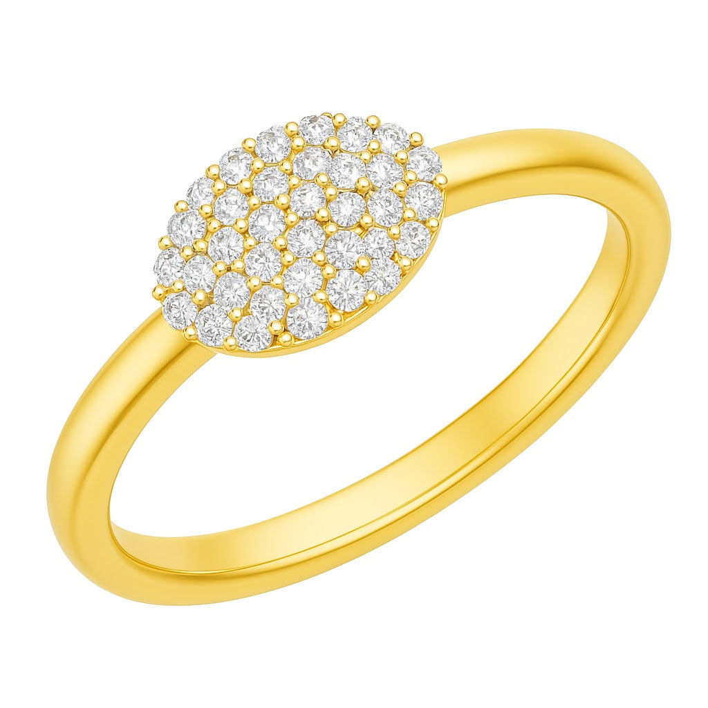 Diamond Pavé Oval Pinky Ring