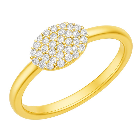 Diamond Pavé Oval Pinky Ring