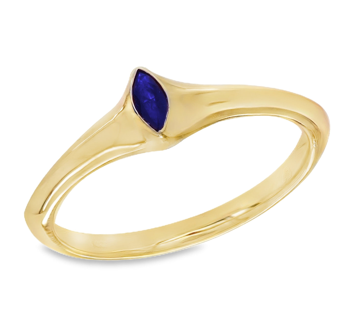 Single Marquise Color Stone Band Ring