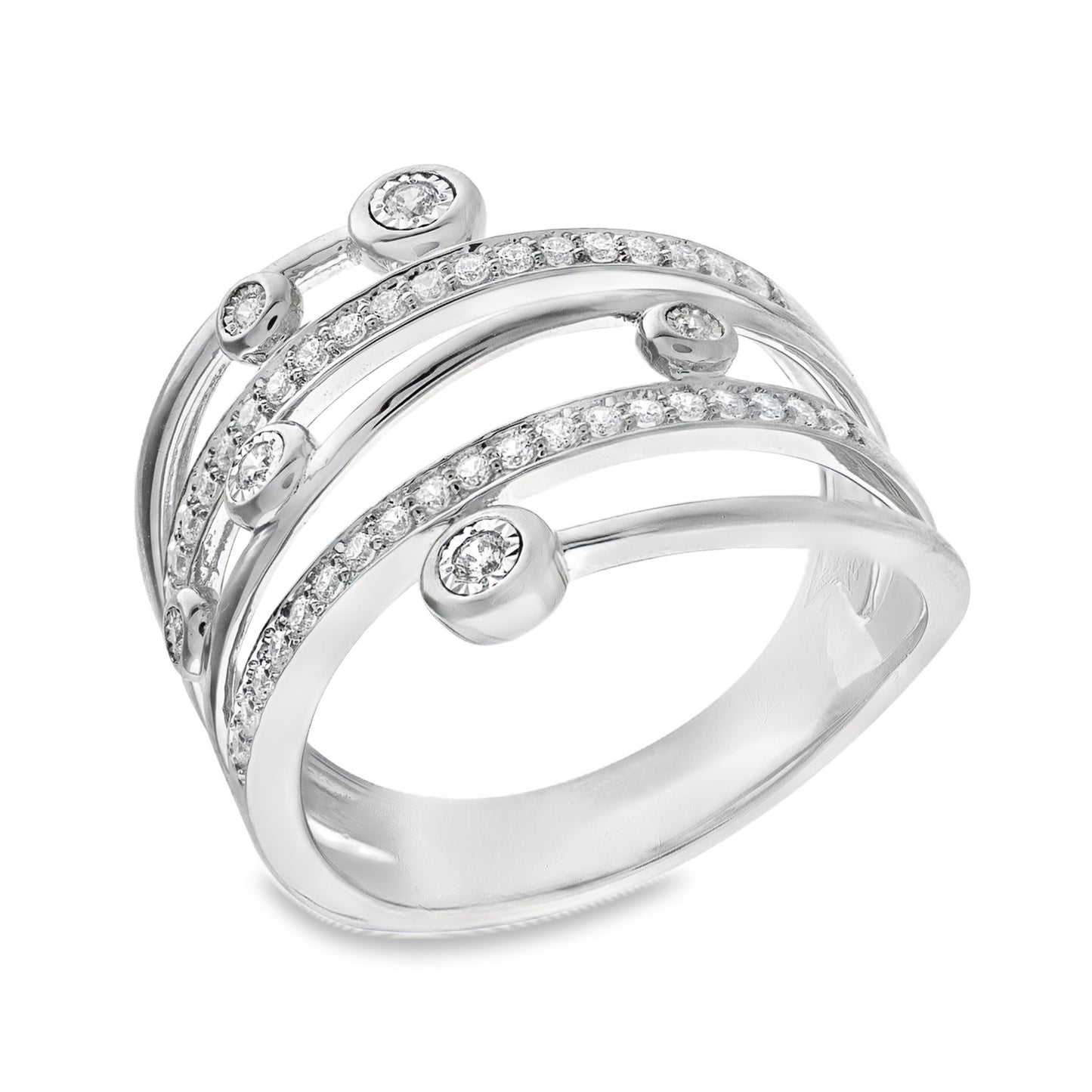 Diamond Swirl Statement Ring