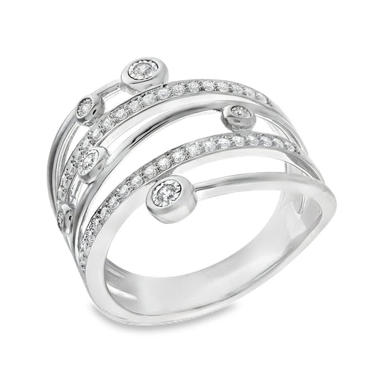 Diamond Swirl Statement Ring