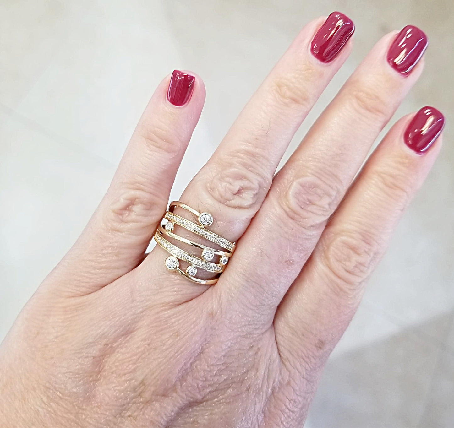 Diamond Swirl Statement Ring