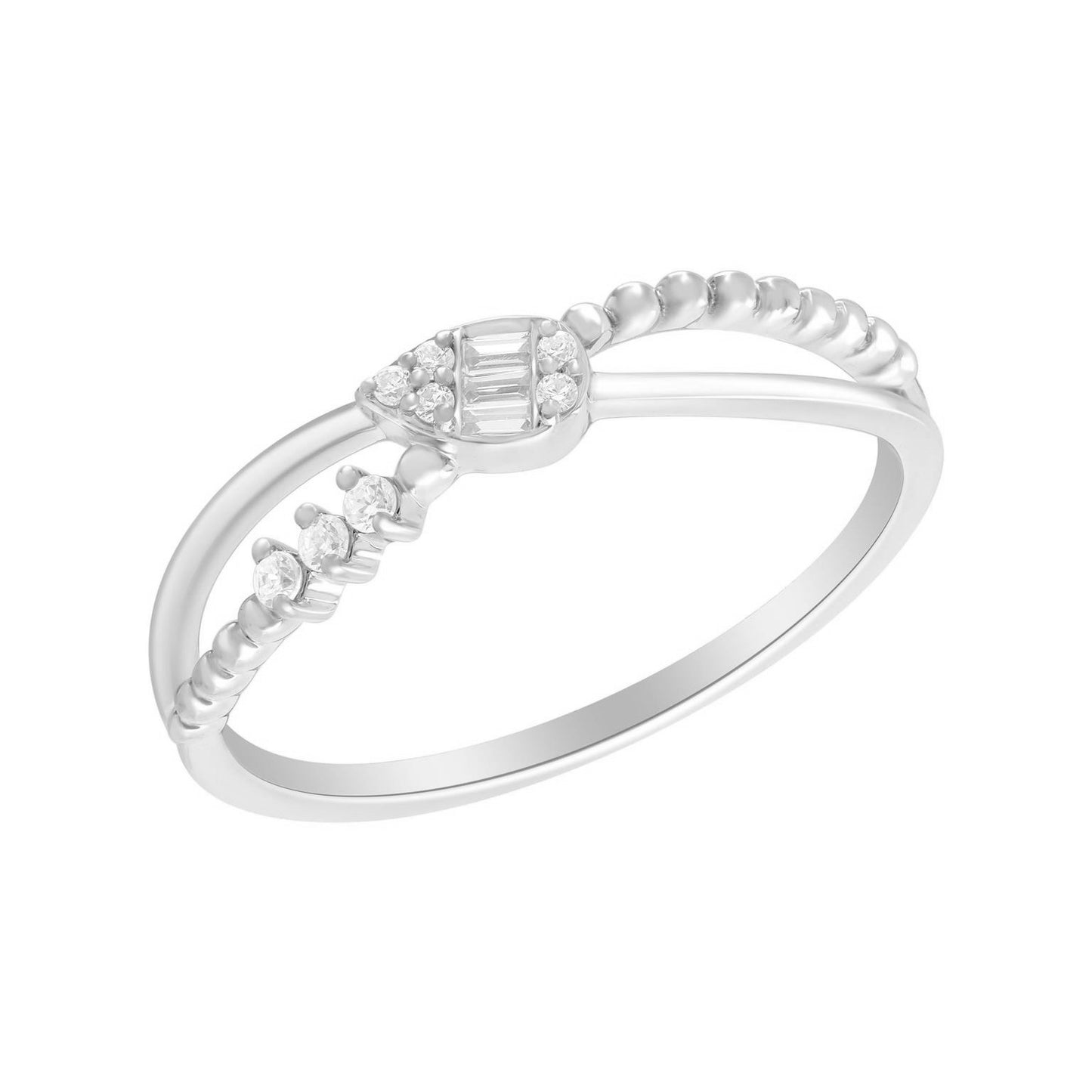 Pear Diamond Beaded Infinity Ring