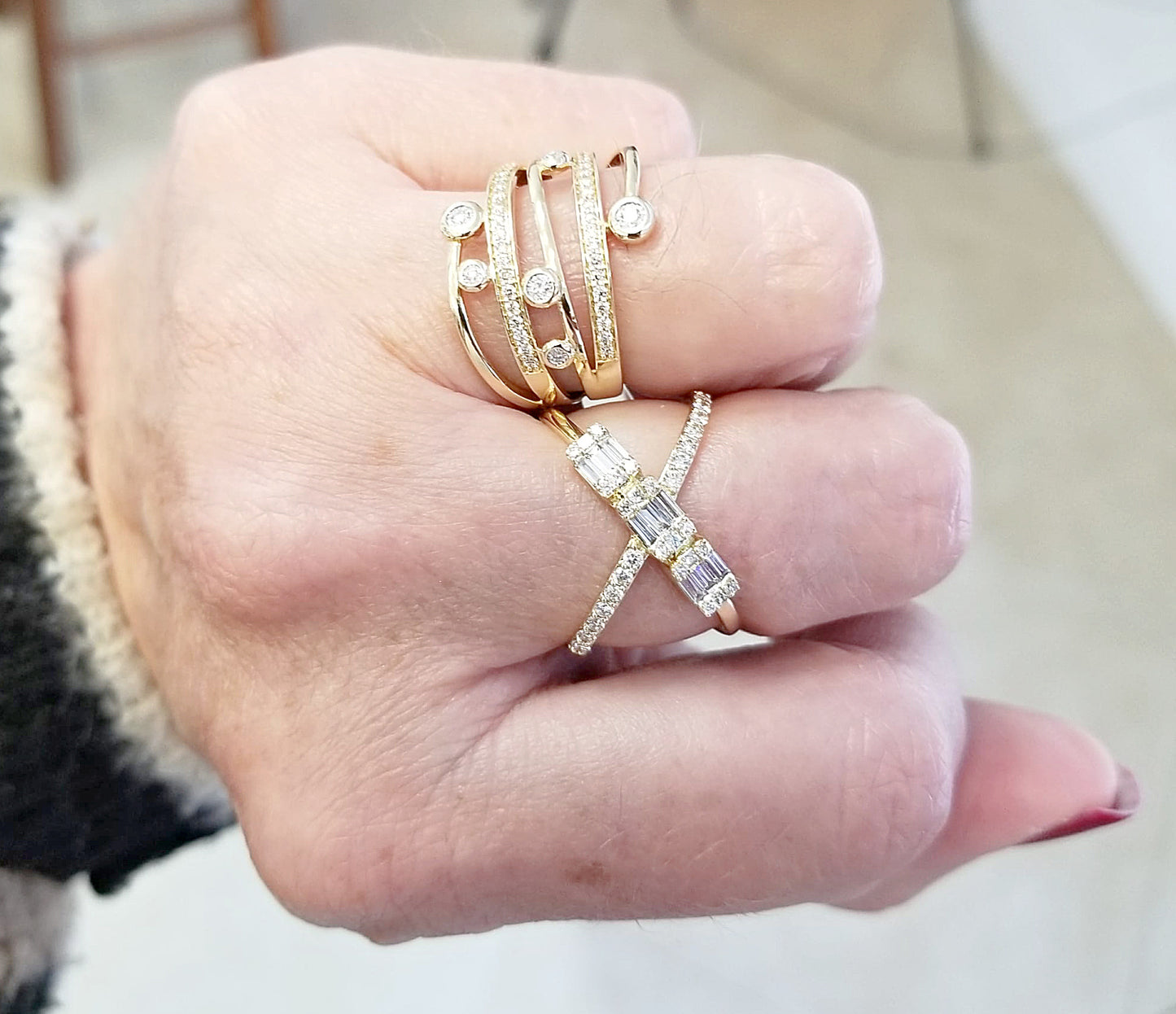 Diamond Swirl Statement Ring