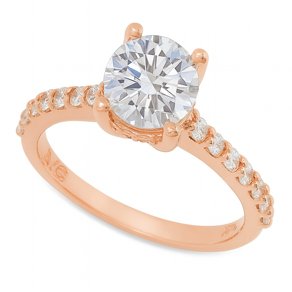 The Bella Diamond Semi-Mount Setting 18K Rose Gold
