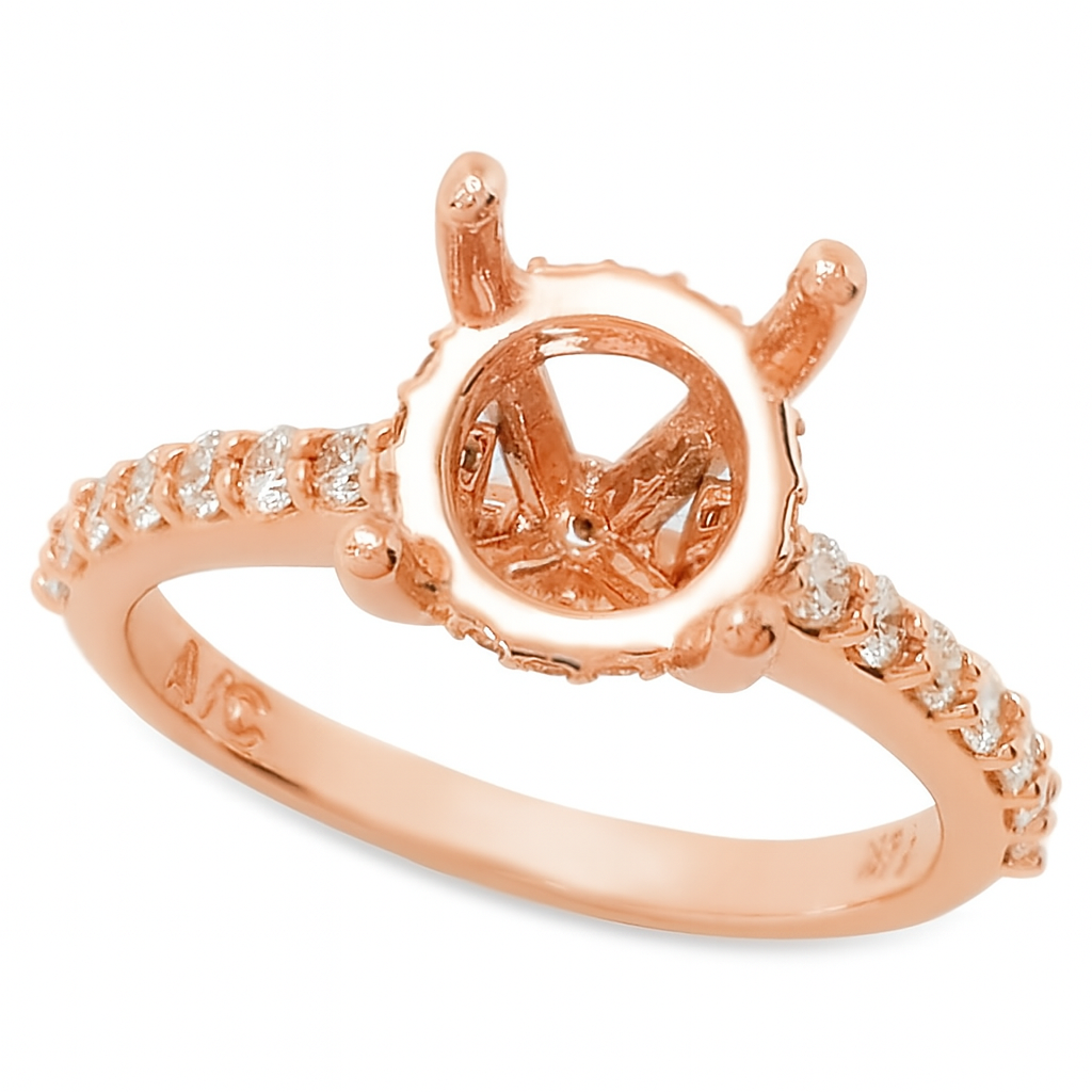 The Bella Diamond Semi-Mount Setting 18K Rose Gold