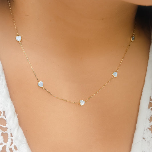 Small Mother Of Pearl Heart Necklace