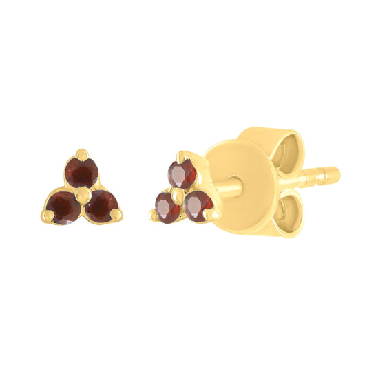 Color Stone Trio Stud Earrings